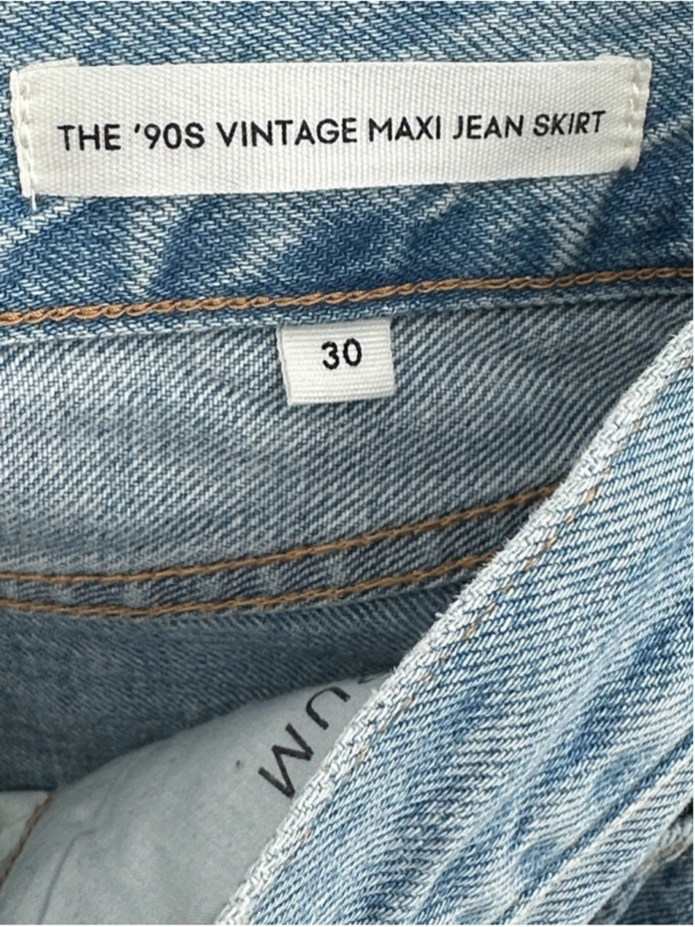 Aritzia Denim Forum The '90s Vintage Maxi Denim Skirt Mid-rise denim maxi skirt - Picture 7 of 9